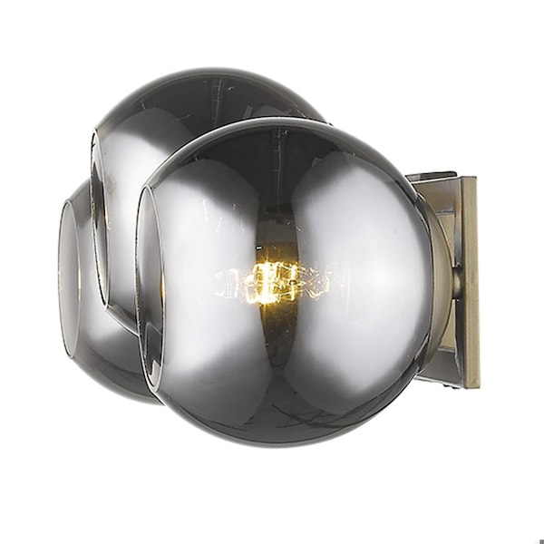 Homeroots 9 x 26 x 8.25 in. Lunette 3-Light Aged Brass Sconce 398792 - main